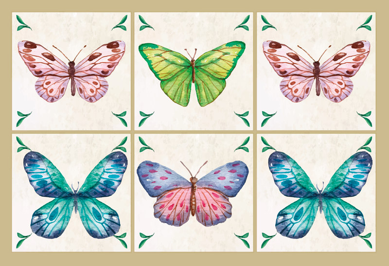 Tapis vinyle animal illustration de papillon - TenStickers
