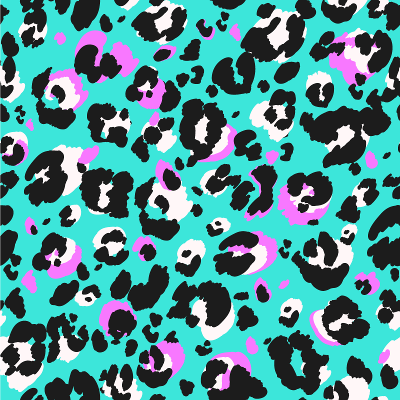 Tapis vinyle animal taches de léopard colorées - TenStickers