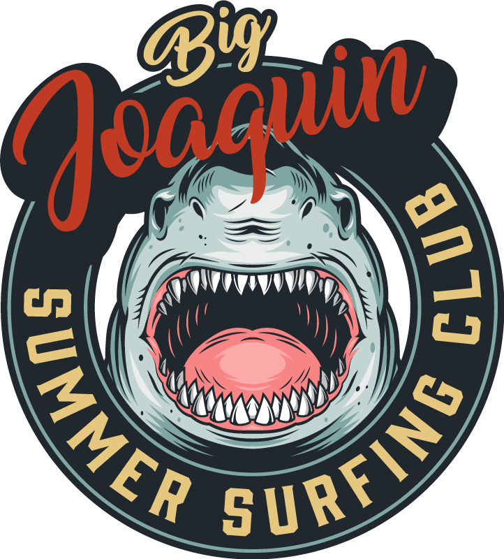 tapis vinyle animal Logo vintage grand requin - TenStickers