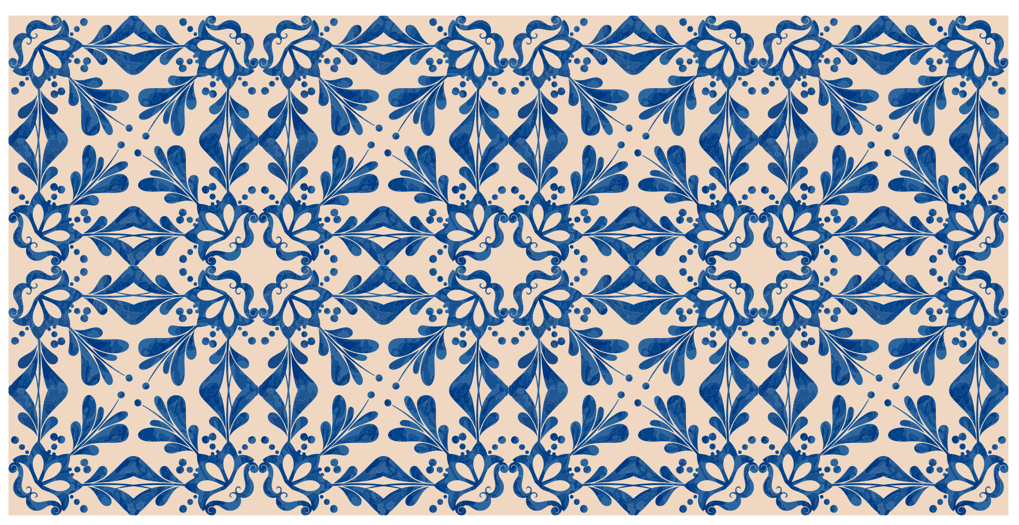Tapis vinyle style mosaïque bleue et beige - TenStickers