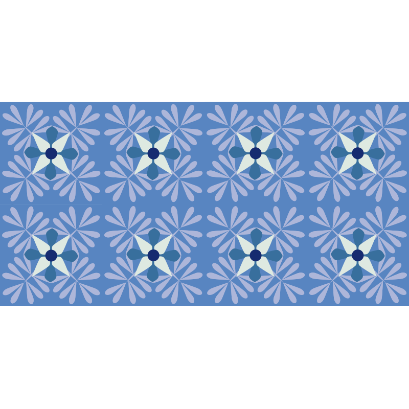 Tapis vinyle cuisine carreaux bleu vif - TenStickers