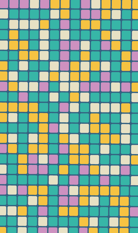 Tapis vinyle géométrique motif de grille coloré - TenStickers