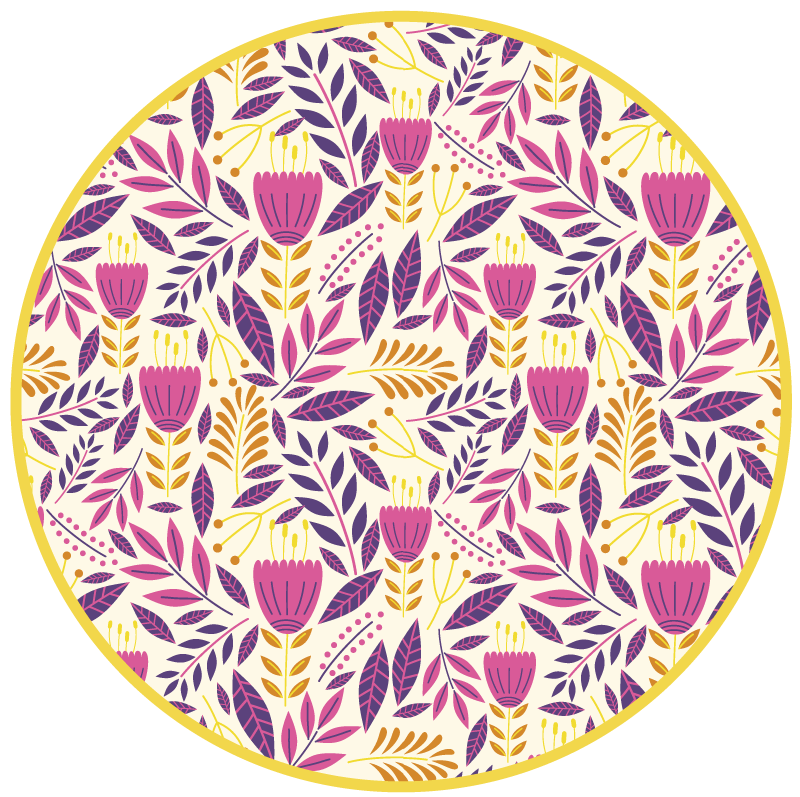 Tapis vinyle fleurs et plantes design symétrique - TenStickers