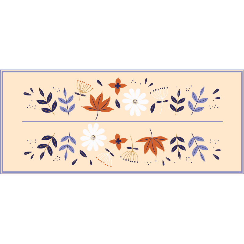 Tapis vinyle fleurs et plantes ensemble de motifs botaniques - TenStickers