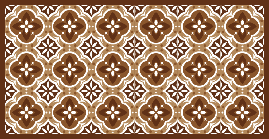 Tapis vinyle carreaux de ciment mosaïque ornée - TenStickers