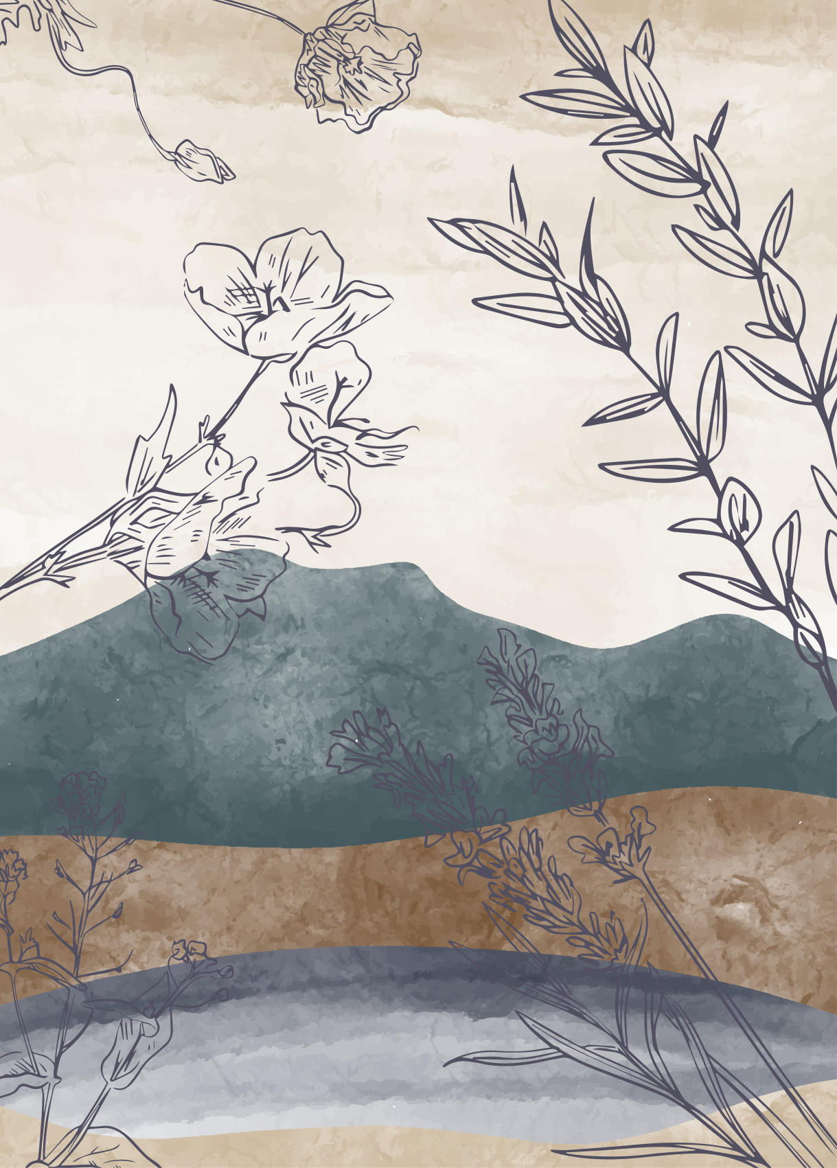 tapis vinyle salon Nature peinte - TenStickers