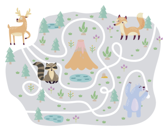 Tapis vinyle jeux chemin forestier ludique - TenStickers