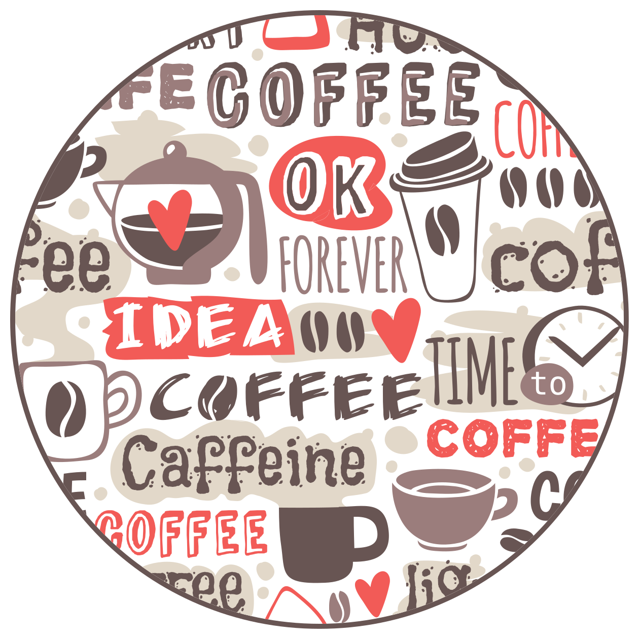 Tapis vinyle cuisine cercle des amateurs de café - TenStickers