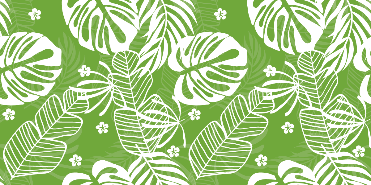 Tapis vinyle fleurs et plantes motif tropical vert - TenStickers