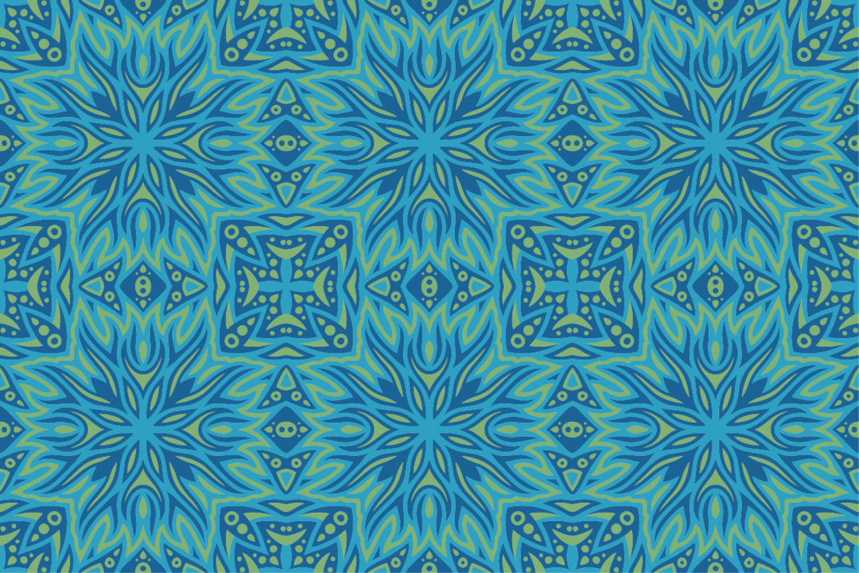 Tapis vinyle bleu symétrie inspirée du bleu - TenStickers