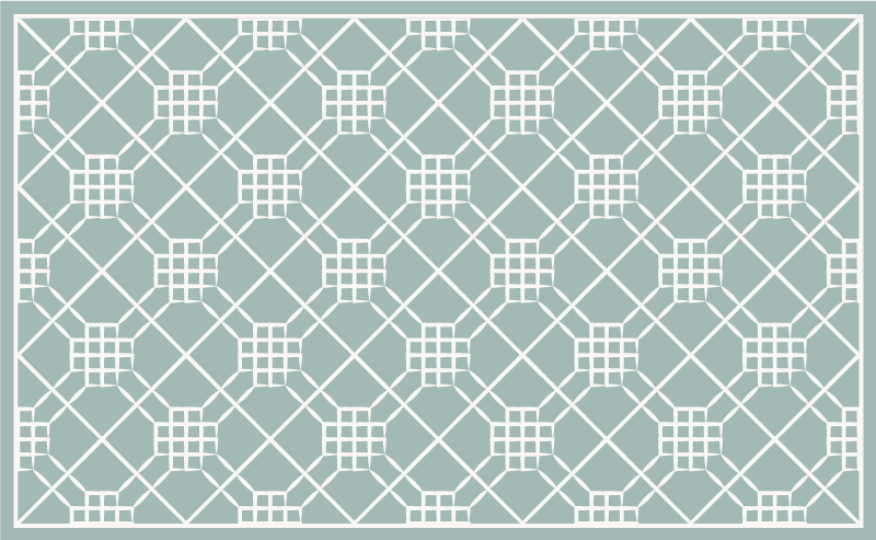 Tapis vinyle carreaux de ciment symétrie géométrique - TenStickers