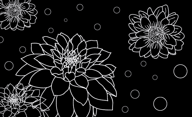 tapis vinyle salon Fleurs abstraites - TenStickers