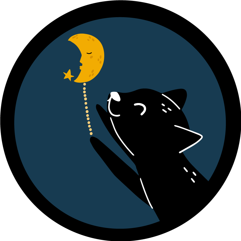 Tapis vinyle pour enfants chat au clair de lune - TenStickers