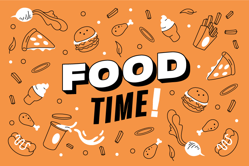 Tapis vinyle cuisine illustration de l'heure du repas - TenStickers