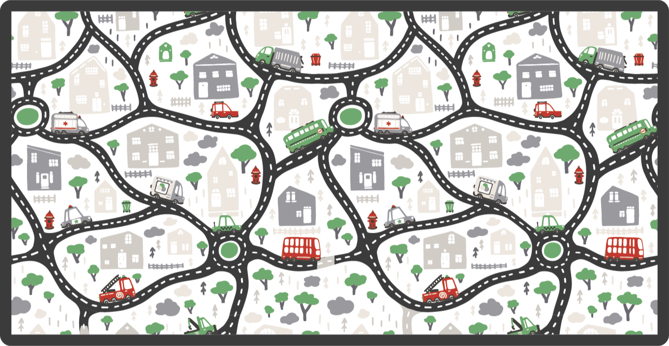 Tapis vinyle route routes de jeu en ville - TenStickers