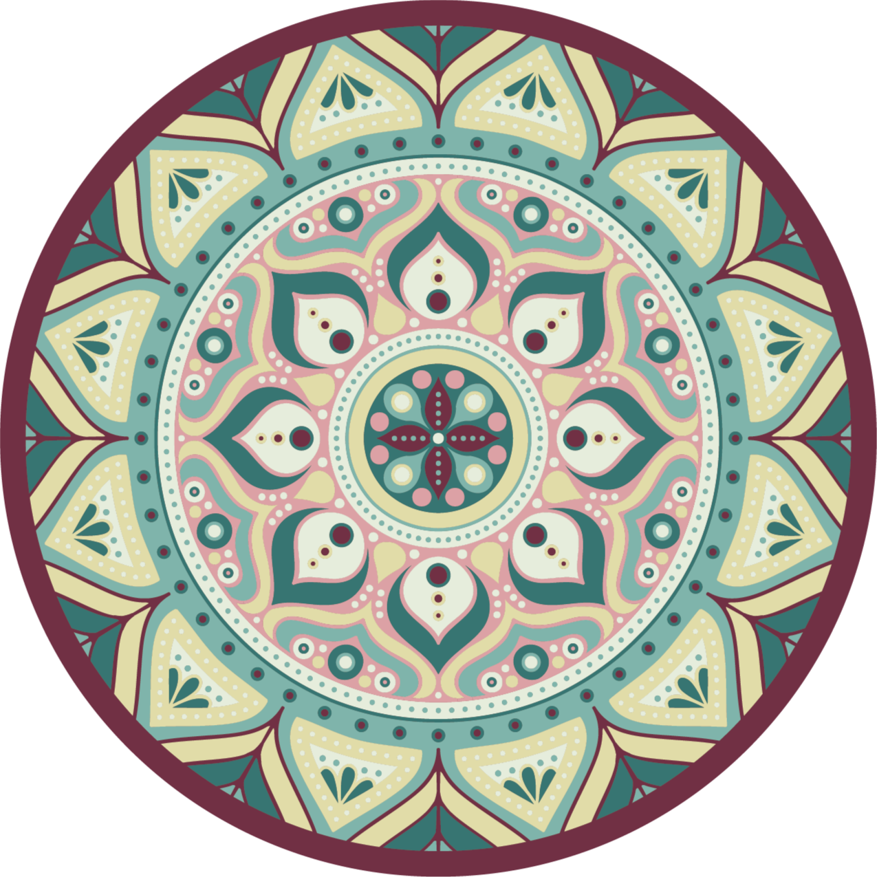 Tapis vinyle mandala design circulaire - TenStickers
