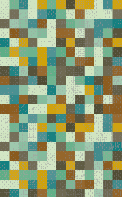 Tapis vinyle salon carrés réguliers colorés - TenStickers