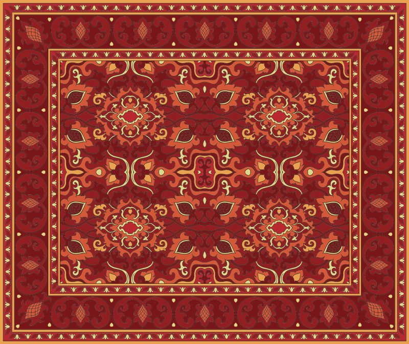 Tapis vinyle mandala médaillon orné - TenStickers