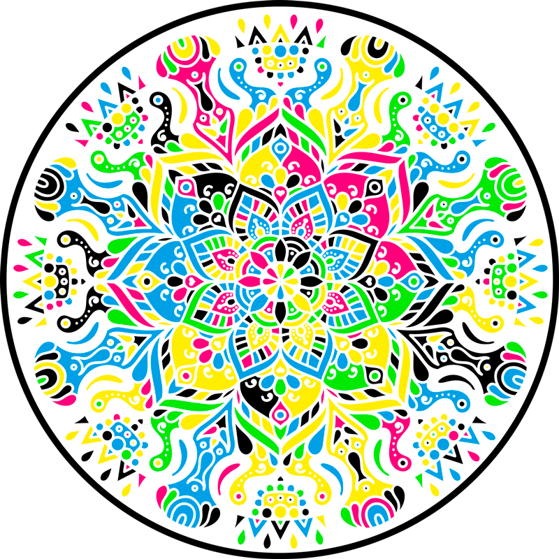 Tapis vinyle mandala éclatant - TenStickers