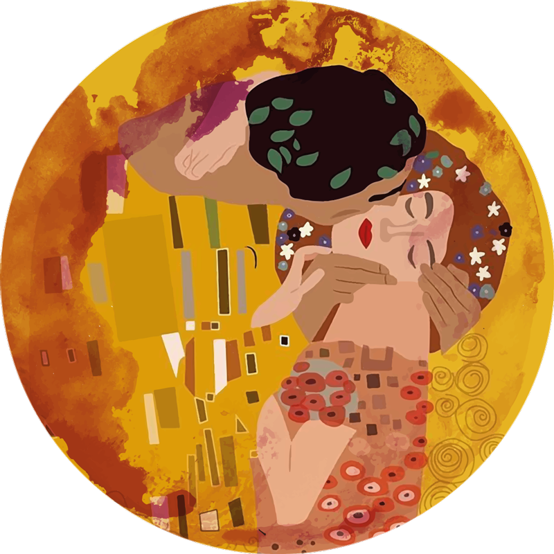 Tapis vinyle vintage Le baiser de Klimt - TenStickers