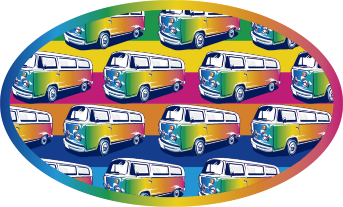 tapis vinyle chambre Van hippie rétro - TenStickers