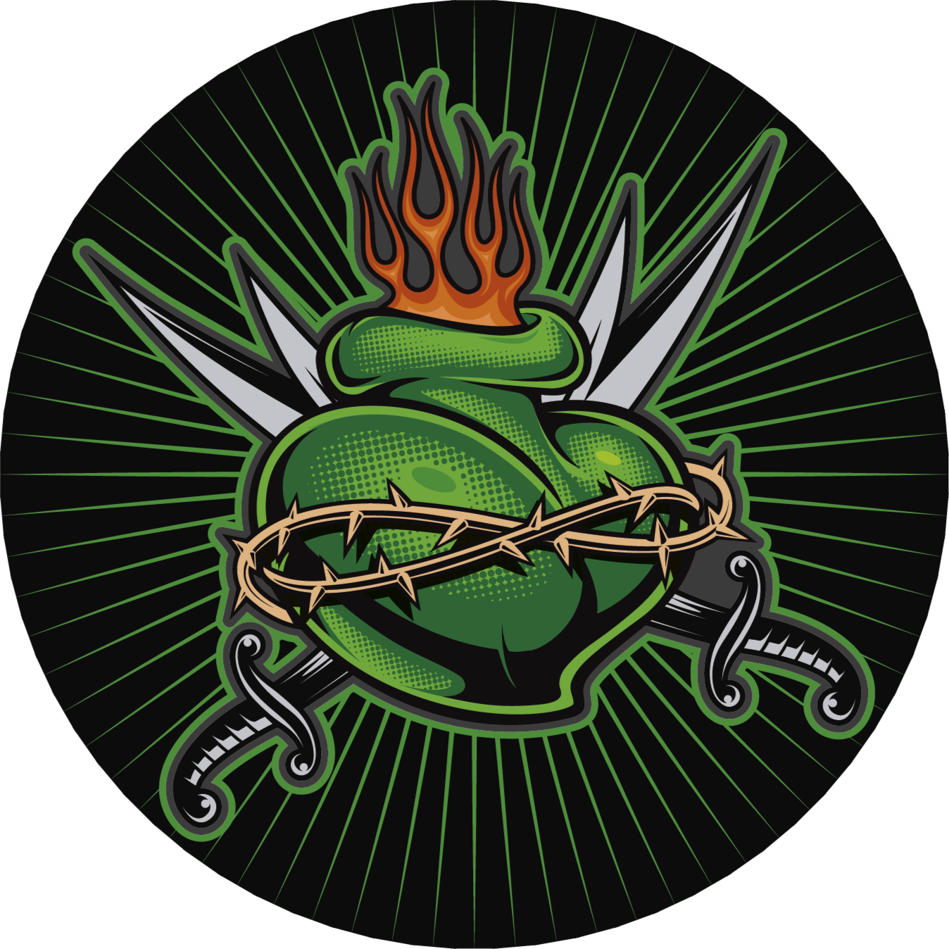 Tapis vinyle jeux coeur d'épée ardent - TenStickers