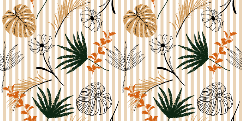 Tapis vinyle fleurs et plantes thème botanique - TenStickers