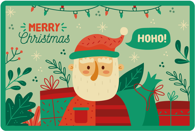 Tapis vinyle noël illustration festive du père noël - TenStickers