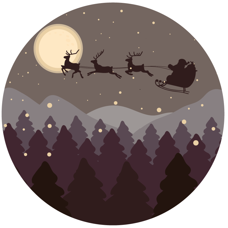 Tapis vinyle noël scène nocturne festive - TenStickers