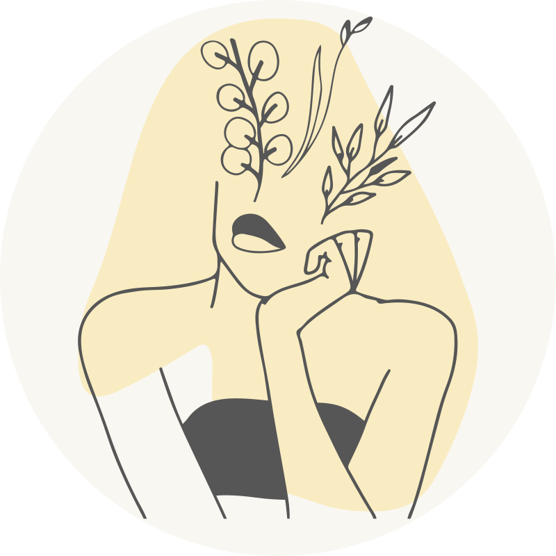 Tapis vinyle fleurs et plantes dessin au trait élégant - TenStickers