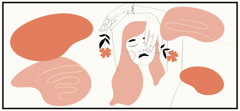 Tapis vinyle minimaliste art abstrait du visage - TenStickers