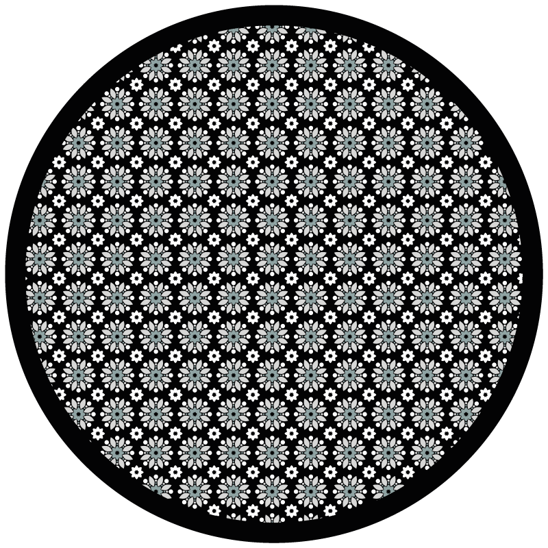 Tapis vinyle fleurs et plantes motif rond floral - TenStickers