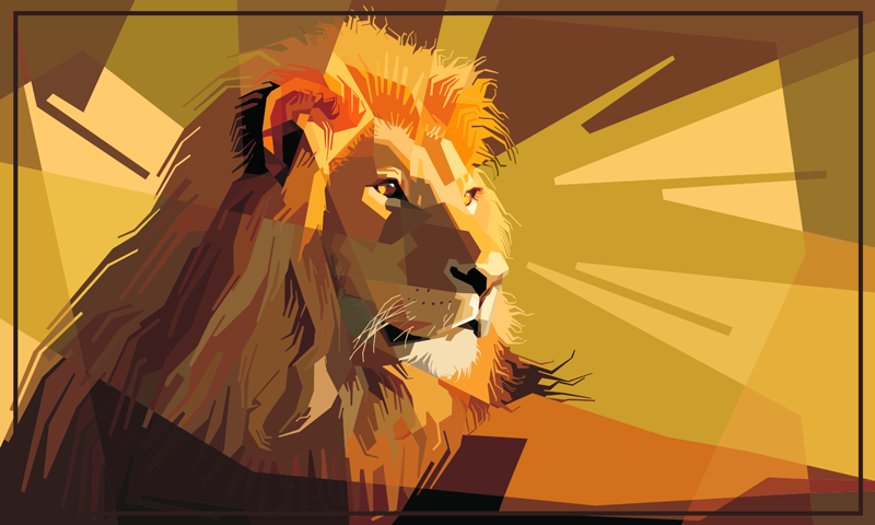 tapis vinyle animal en vinylee pour dessin de lion de salon - TenStickers