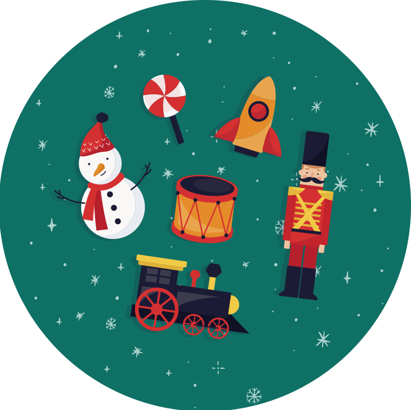 Tapis vinyle autres tapis cercle de jouets festif - TenStickers