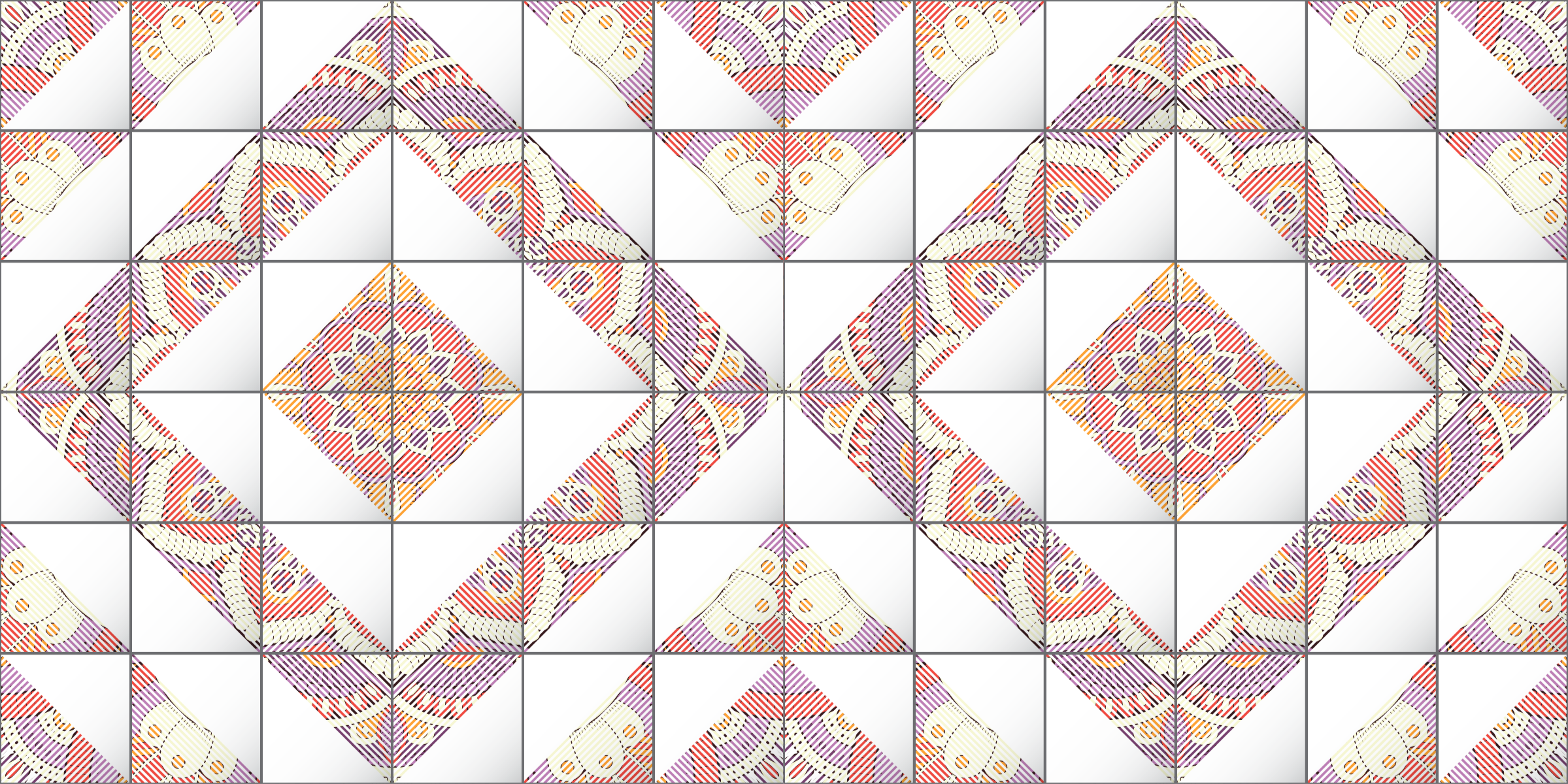 Tapis vinyle carreaux de ciment mosaïque de mandala - TenStickers