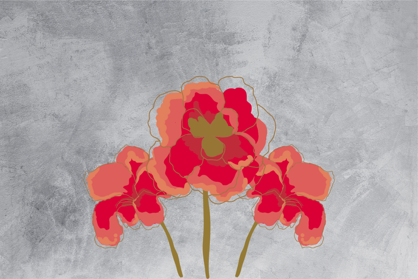 tapis vinyle salon Pavot peint - TenStickers