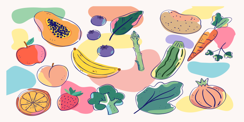 tapis vinyle cuisine Fruits colorés. - TenStickers