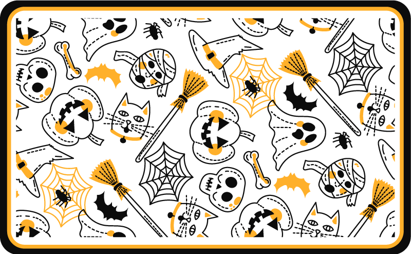 Tapis vinyle halloween motifs festifs effrayants - TenStickers