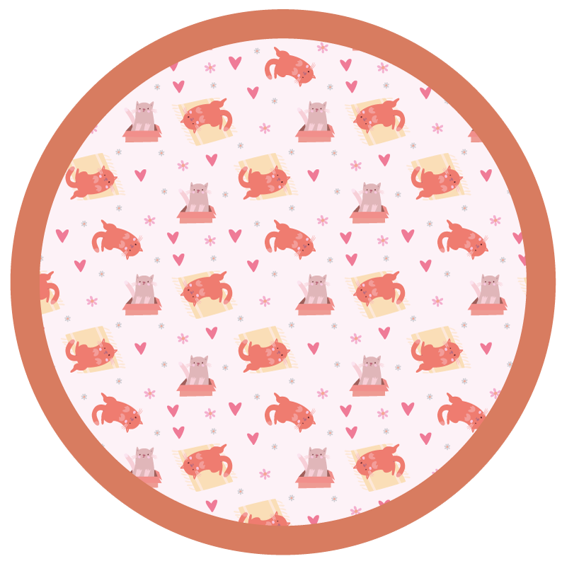 Tapis vinyle chambre bébé motif de chat ludique - TenStickers