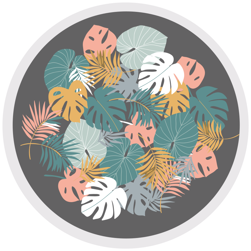 tapis vinyle salon Feuille tropicale - TenStickers