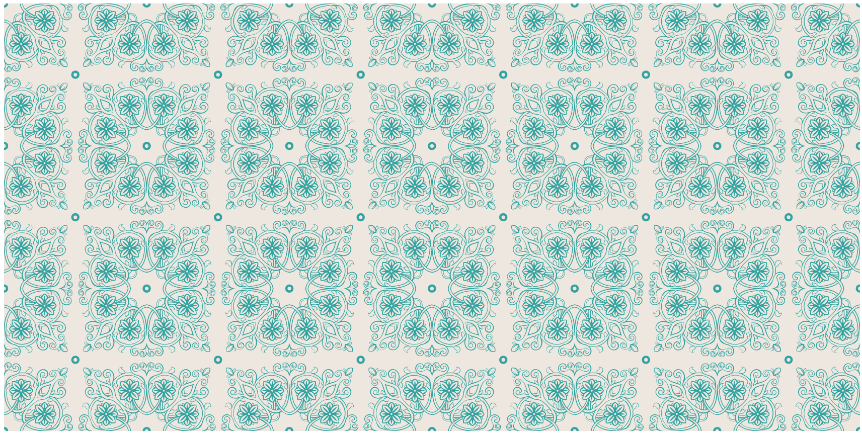 Tapis vinyle carreaux ciment Carreaux turquoise - TenStickers