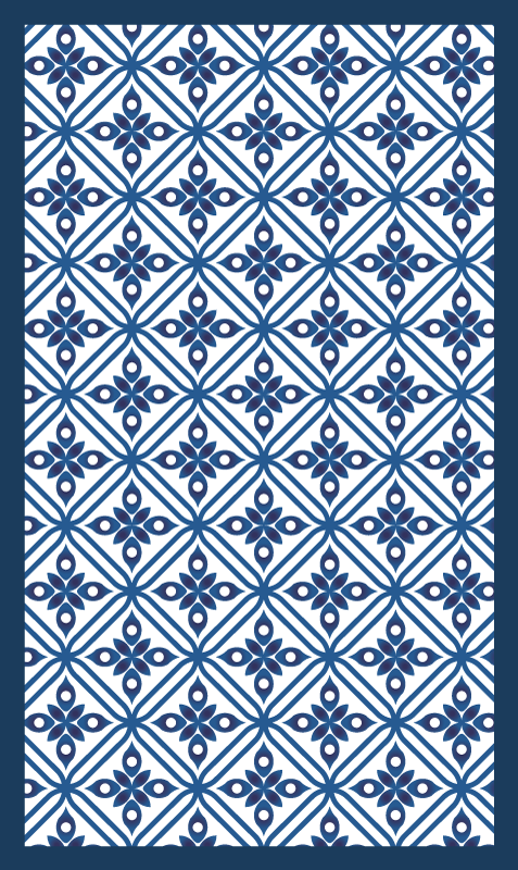 Tapis vinyle carreaux de ciment motif carreaux - TenStickers