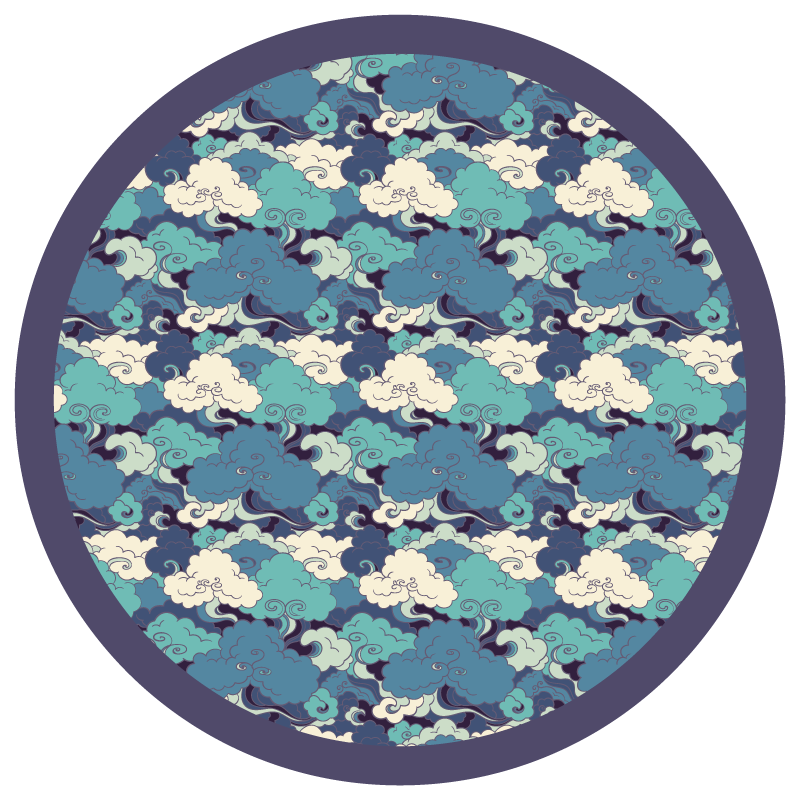 Tapis vinyle fleurs et plantes décor à motifs de nuages - TenStickers