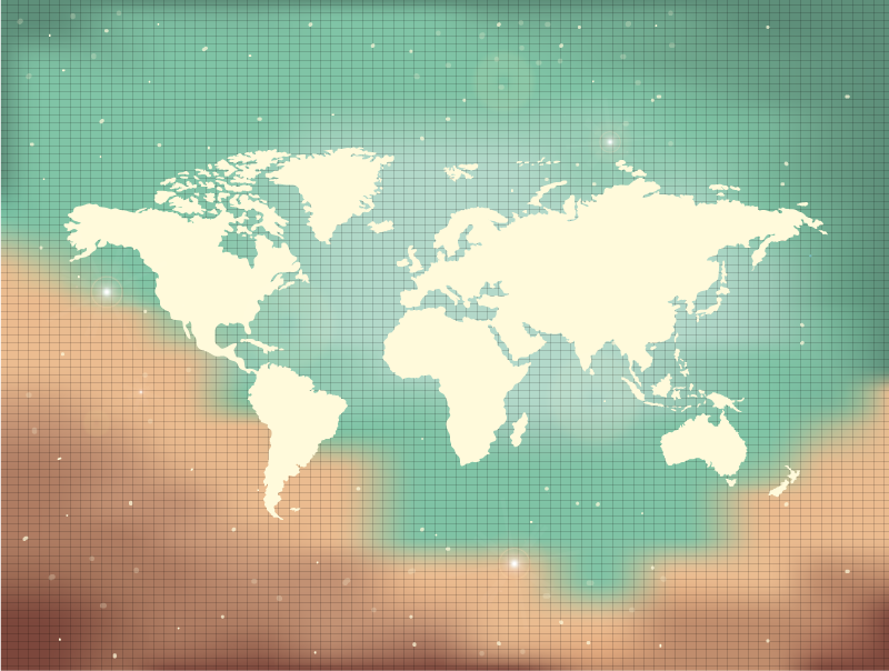 Tapis vinyle carte du monde illustration du monde - TenStickers