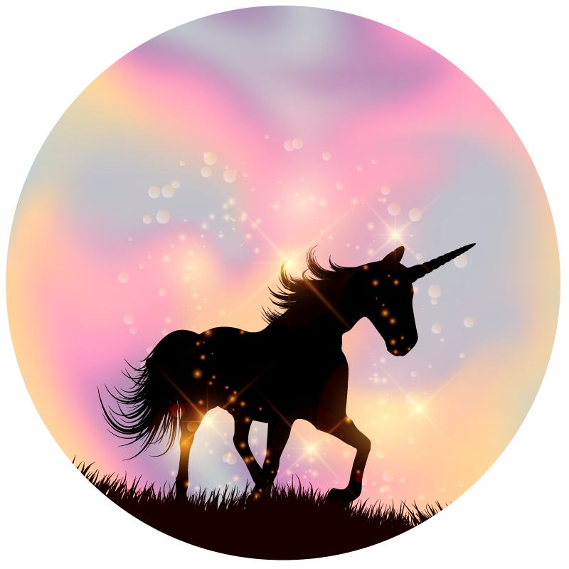 Tapis vinyle animal licorne galactique - TenStickers