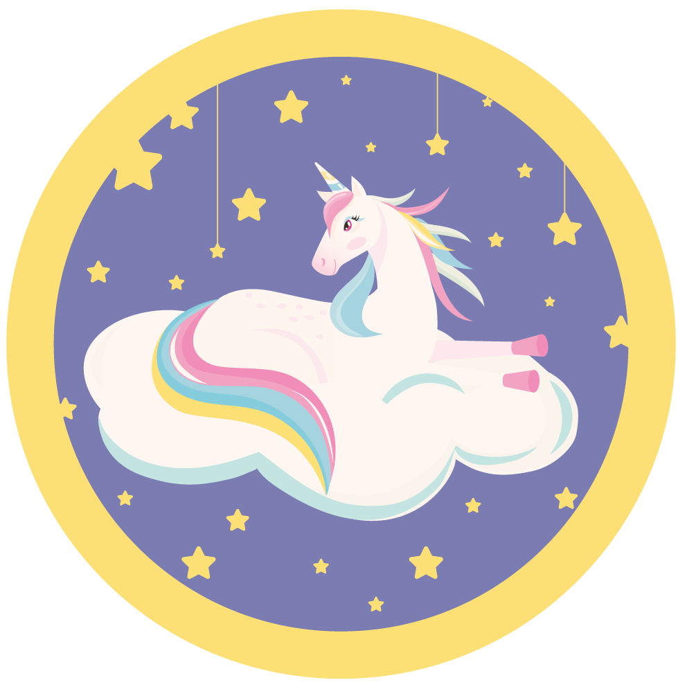 Tapis vinyle chambre bébé cercle de rêve de licorne - TenStickers