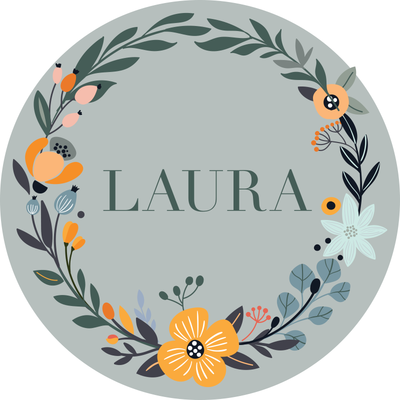 Tapis vinyle personnalisé design floral personnalisé - TenStickers