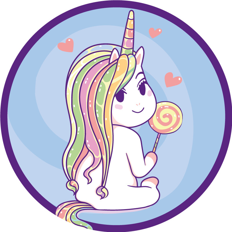 Tapis vinyle pour enfants sucette licorne - TenStickers