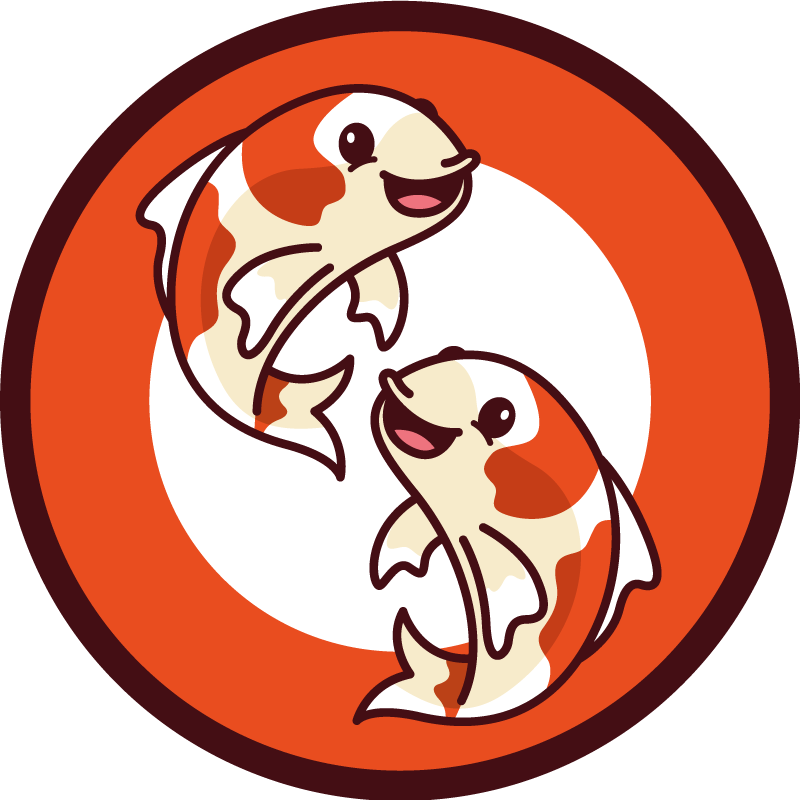 Tapis vinyle animal cercle de koi ludique - TenStickers