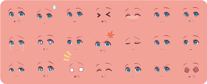 tapis vinyle chambre Visages d'anime - TenStickers